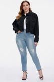 Cropped Black Denim Jacket