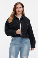 Cropped Black Denim Jacket