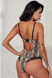 Spaghetti Strap Backless Leopard Printed Teddy